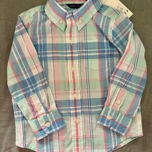 Plaid Kids Shirt by Janie and Jack - Blue and Pink